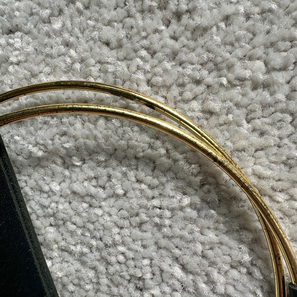 Tribe alive black nubuck leather gold circle double handled purse - Picture 8 of 8